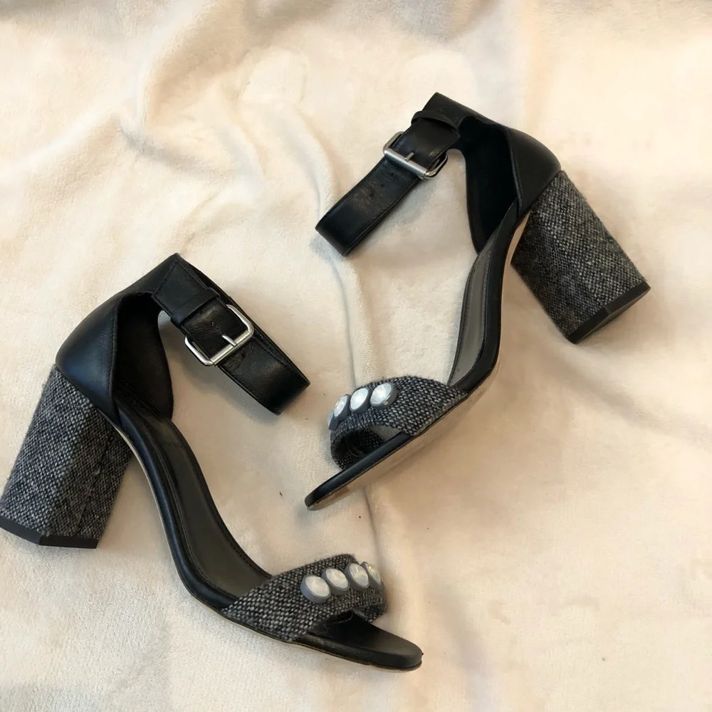 J. Crew Collection Jeweled Tweed Block Heels